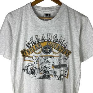 Vintage 90s LA Mens Sz L Shirt Oklahoma Native American Indian Country USA Made